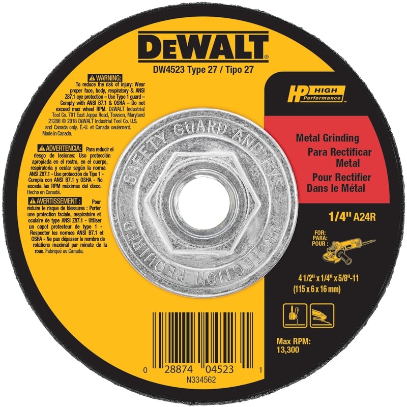 DEWALT DISCO DE CORTE 4 1/2IN X5/8IN