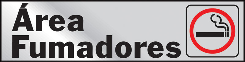 LETRERO AREA FUMADORES ALU 2X8IN