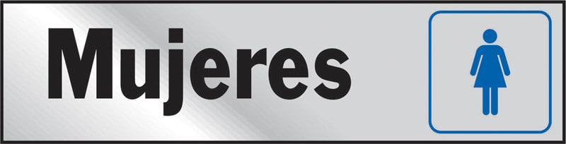 LETRERO MUJERES ALUMINIO 2X8IN