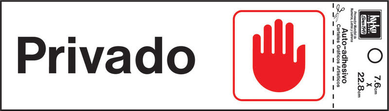 LET PLST ADHESV PRIVADO 3X9IN