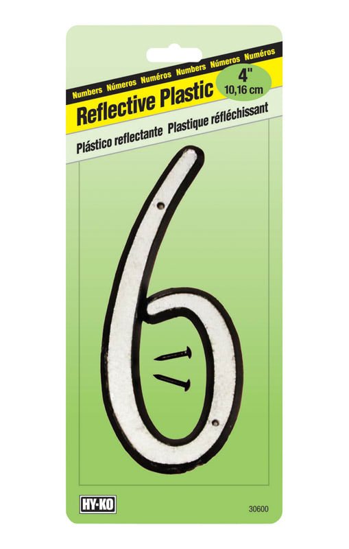 NUMERO 6 PLST REF 4IN 30600 BCO