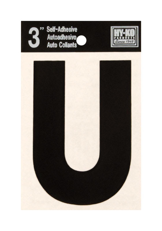 LETRA U VINIL ADH 3IN NGO