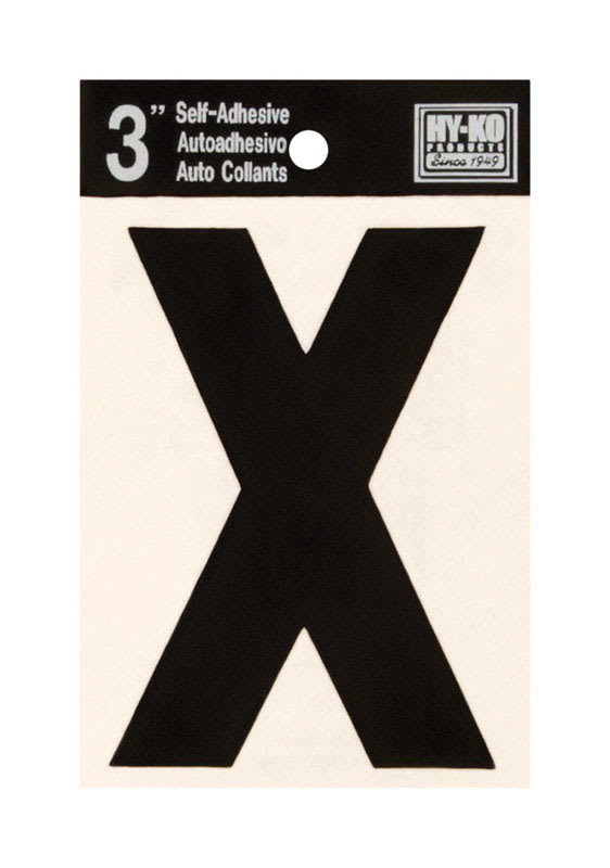 LETRA X VINIL ADH 3IN NGO