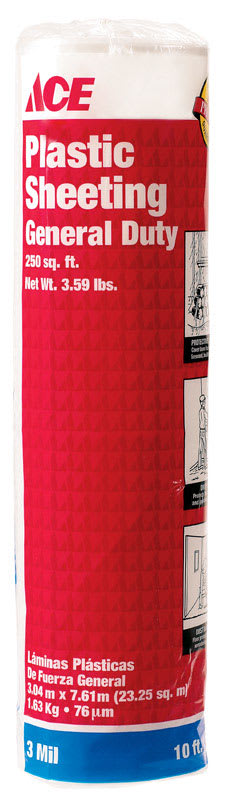 ACE PROTECT PLASTIC CLR 10X25FT 3MIL