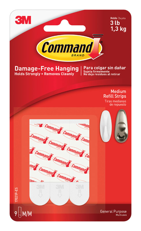 3M TIRAS AD MED MONTAJE 9PZ BCO
