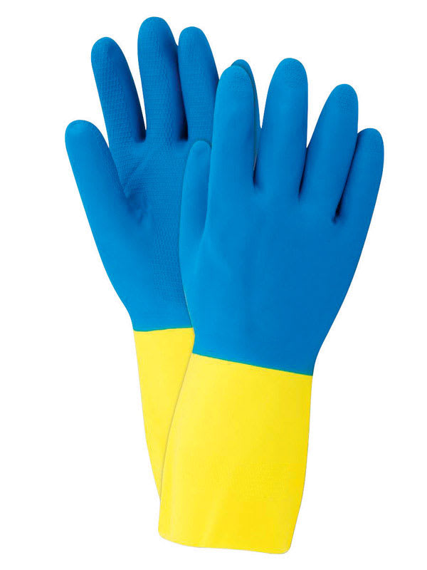 GUANTES LIMPIEZA LATEX MD AZUL 2PZ