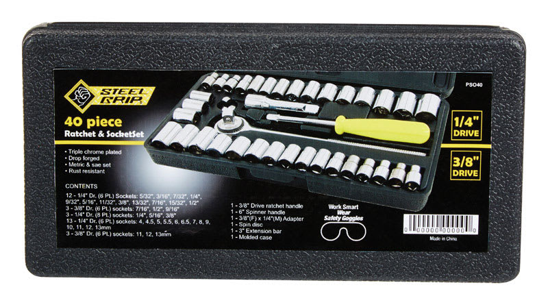 STEEL GRIP DADOS Y MATRACA 40PZ