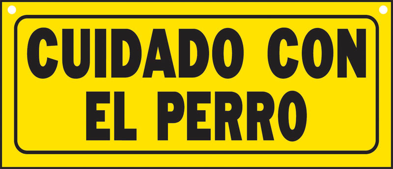 LET PLST CUIDADO C/PERRO 6X14IN