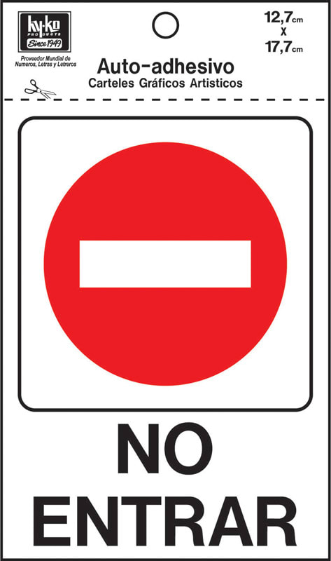 LET PLST ADHESV NO ENTRAR 7X5IN