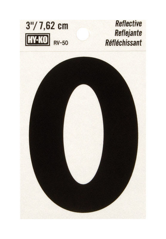 HY-KO LETRA O REFLEJ/NEG ADHESIV 3IN