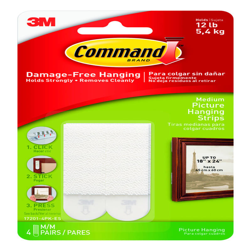 3M TIRAS MED PARA COLGAR CUADROS 8PZ