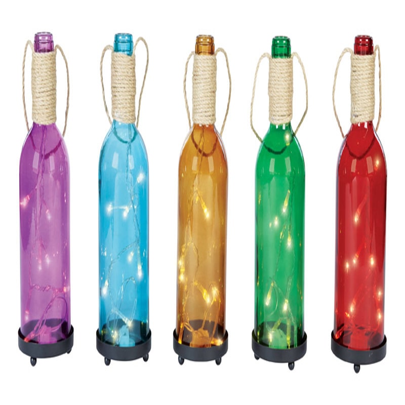 BOTELLA DECORATIVA LUCES LED 10X3IN