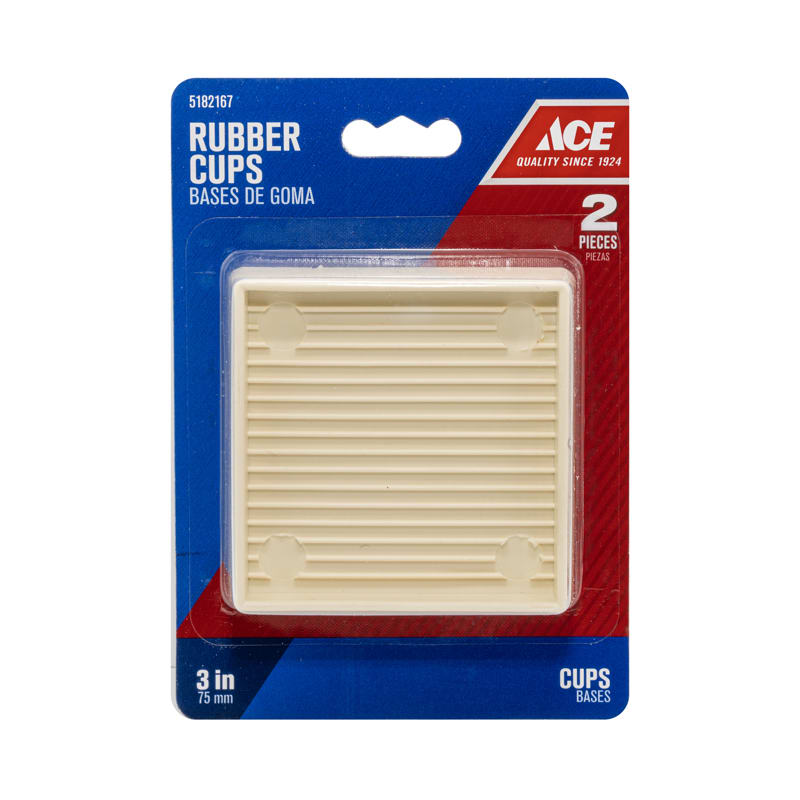 BASE DE GOMA CUAD 3IN 2PZ BCO