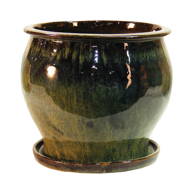 TRENDSPOT MACETA CERAMICA VERDE 8IN