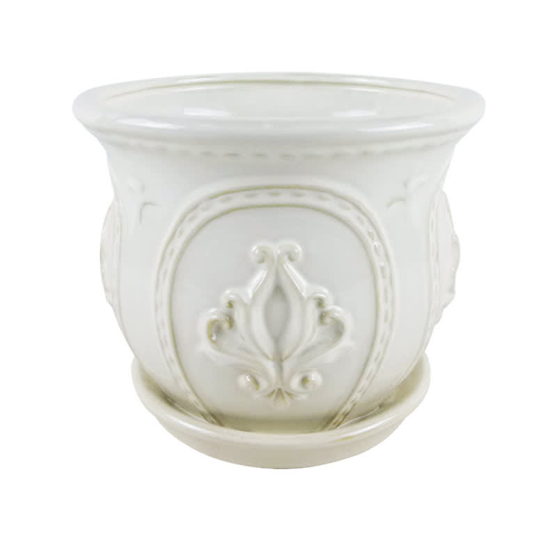 TRENDSPOT MACETA CERAMICA 6IN BLANCO