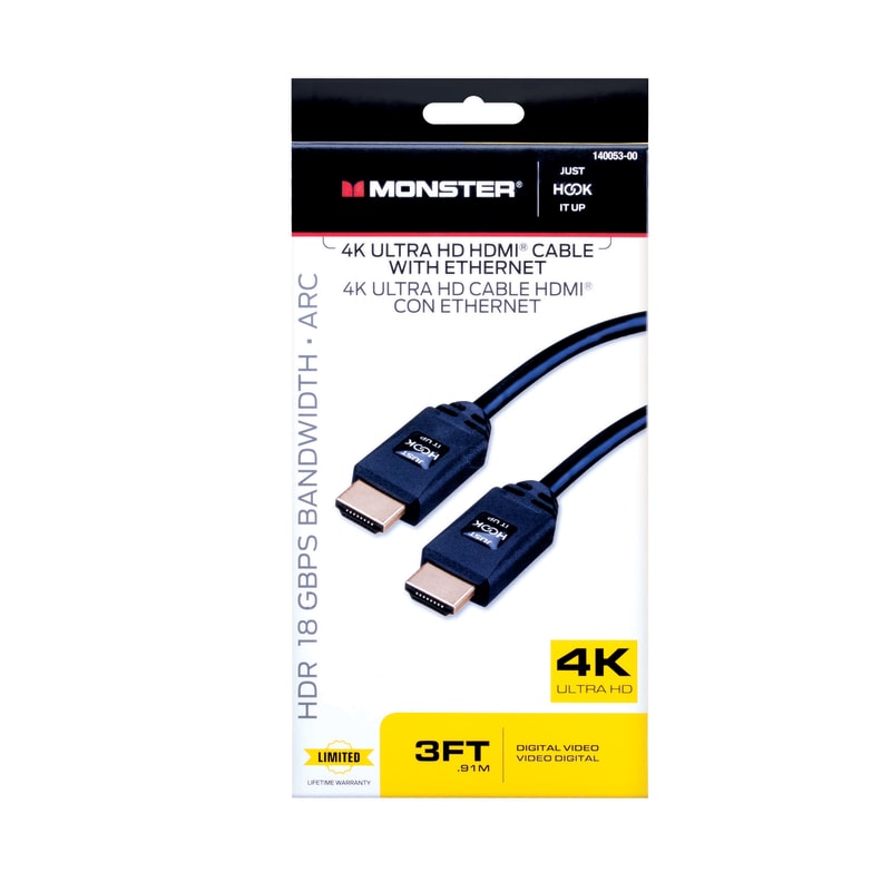 CABLE HDMI CL3 3 PIES NEGRO