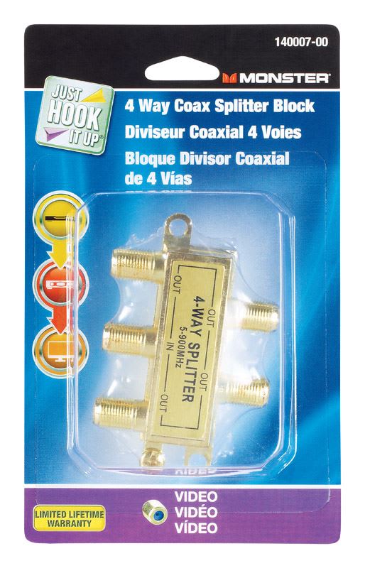 MONSTER DIVISOR SEÑAL COAX 4 SALIDAS