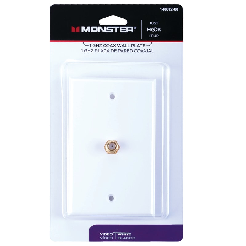 MONSTER PLACA PLAST DE PARED COAX BL