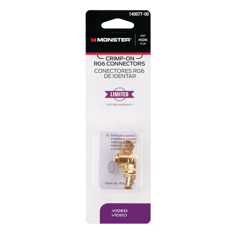 MONSTER CONECTOR CABLE COAX RG6 2PZ