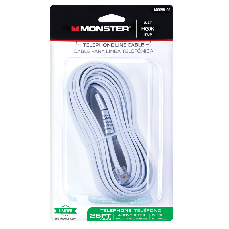 MONSTER CABLE P/ LINEA TELF 25ft BL