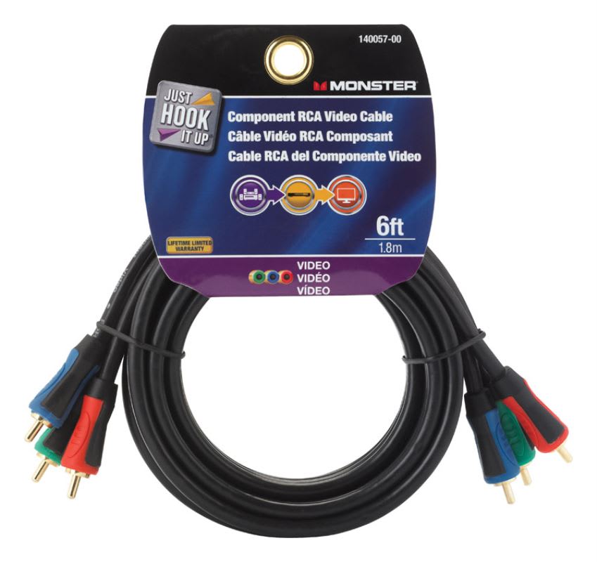 MONSTER CABLE VIDEO RCA 6ft NG