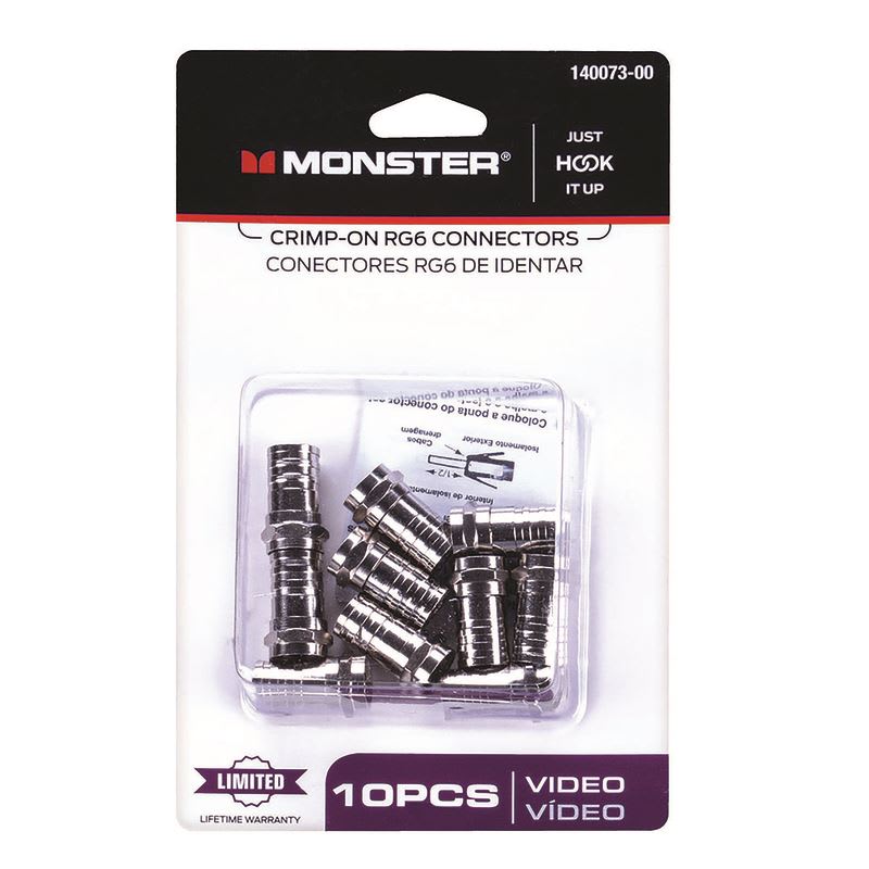 MONSTER CONECTOR COAXIAL RG6 10PZ