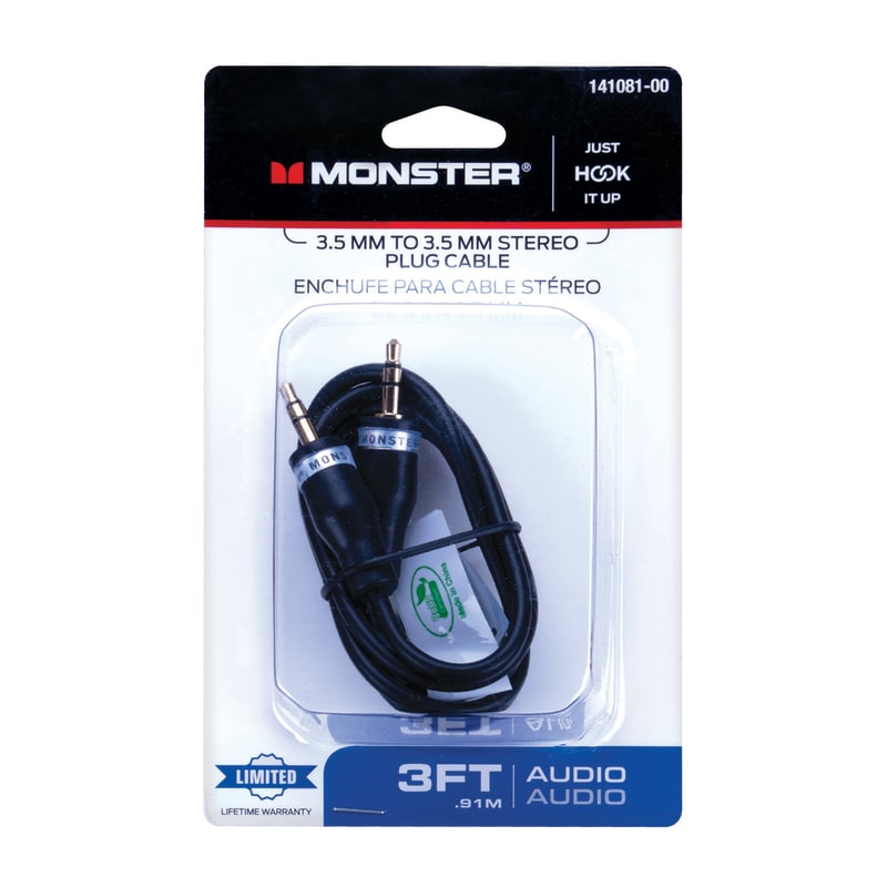 MONSTER CABLE ESTEREO 3.5mm 3ft NG