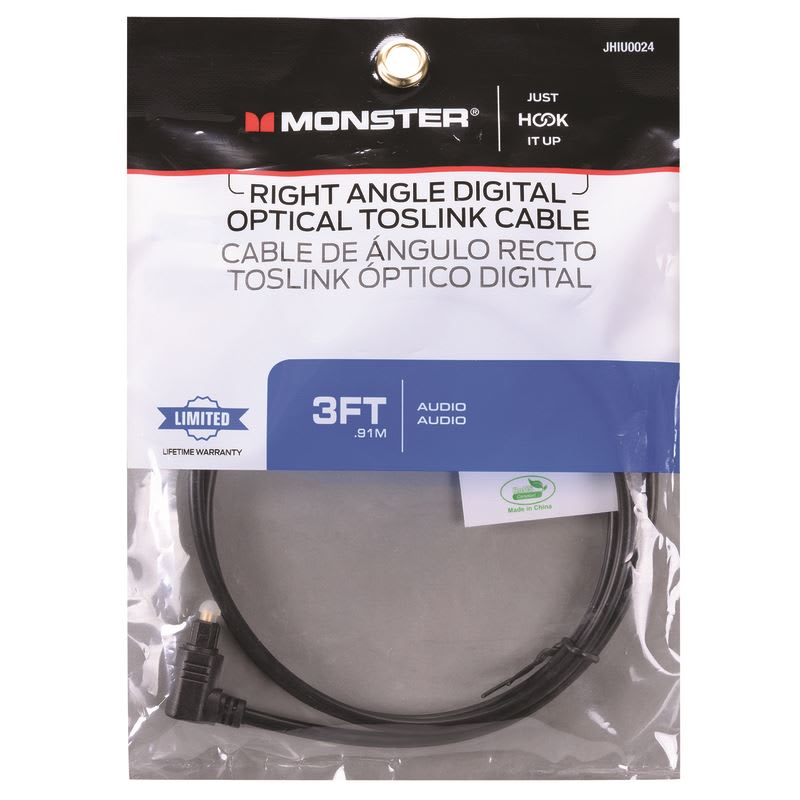 MONSTER CABLE ANG RECT TOSLINK 3ft