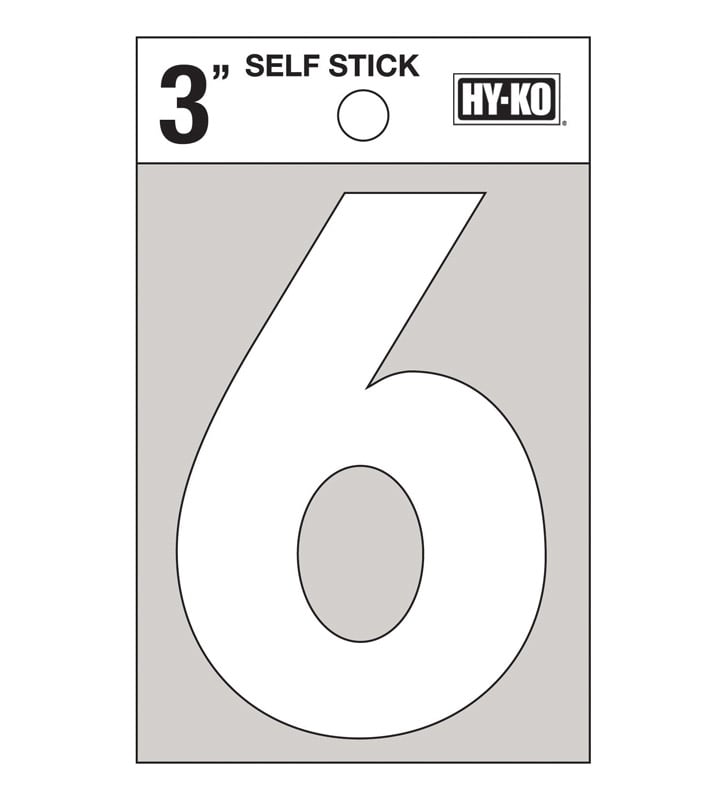 HYKO NUM 6 VINIL 3IN BCO