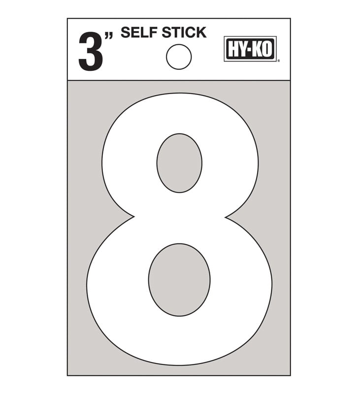HYKO NUM 8 VINIL 3IN BCO