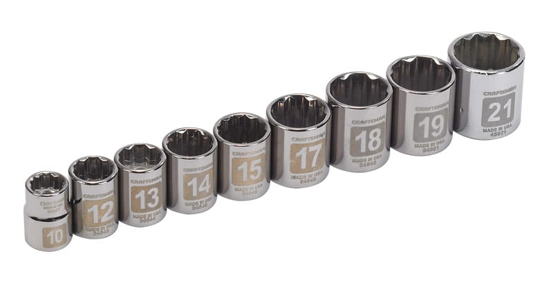 SET DADOS 10 A 21MM X 3/8IN 12PT 9PZ