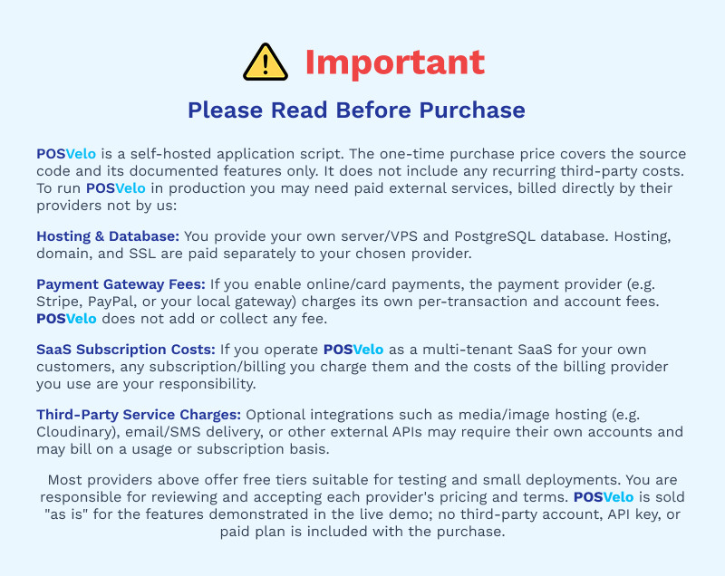 POSVelo - Multi-Tenant SaaS POS with Inventory, HRM, and Payroll