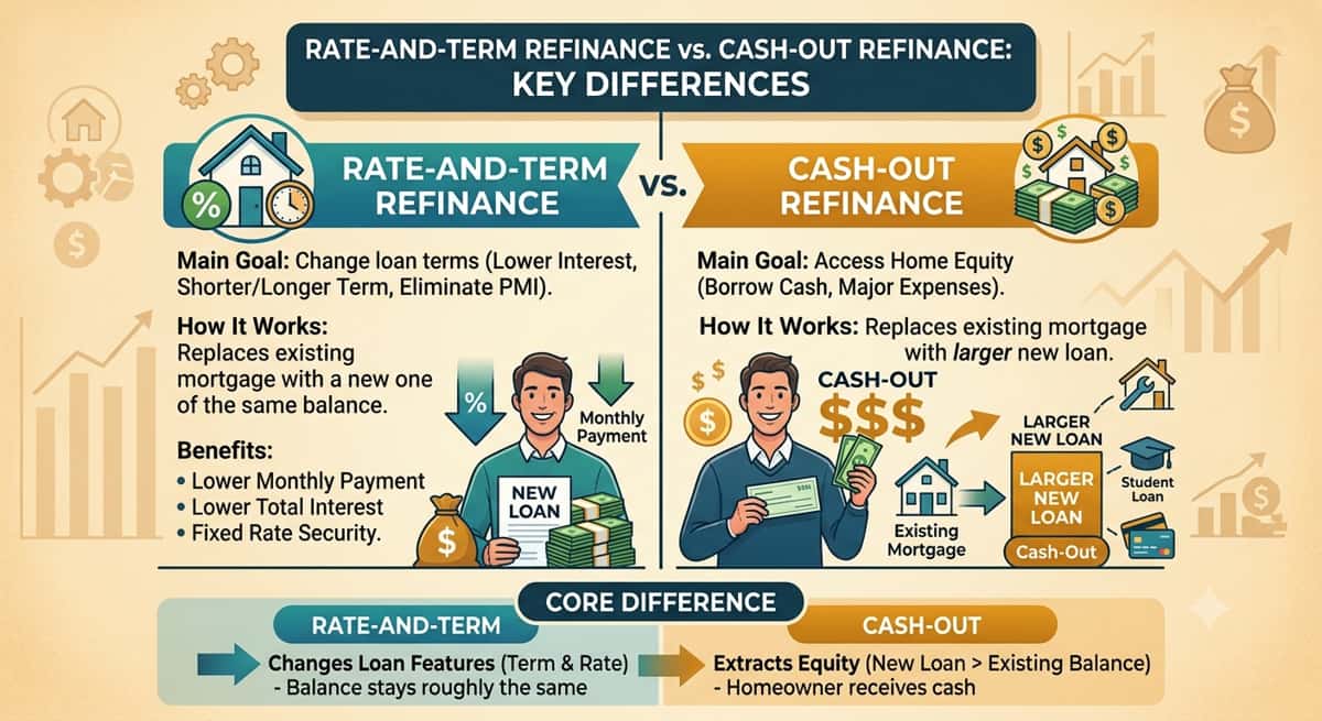 Rate-and-Term Refinance vs. Cash-Out Refinance