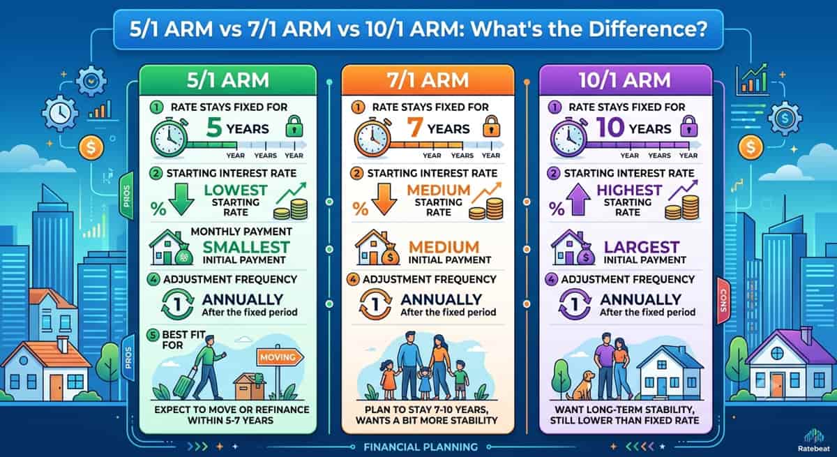 5/1 ARM vs 7/1 ARM vs 10/1 ARM: What's the Difference?