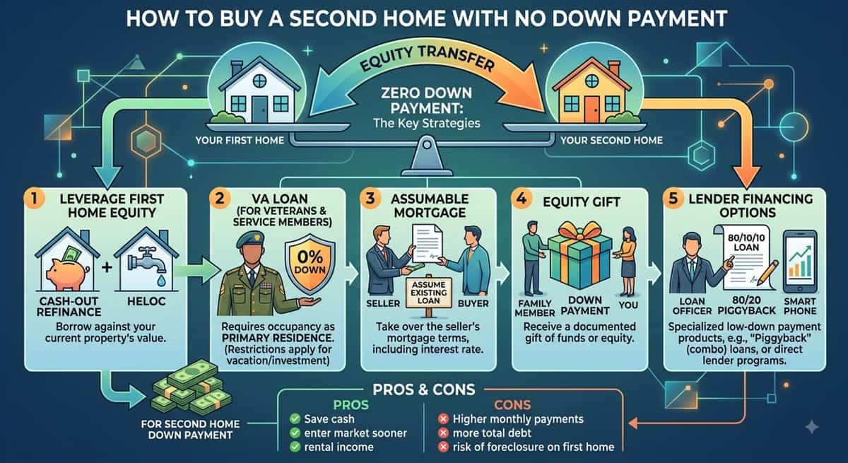 How to buy a second home with no down payment