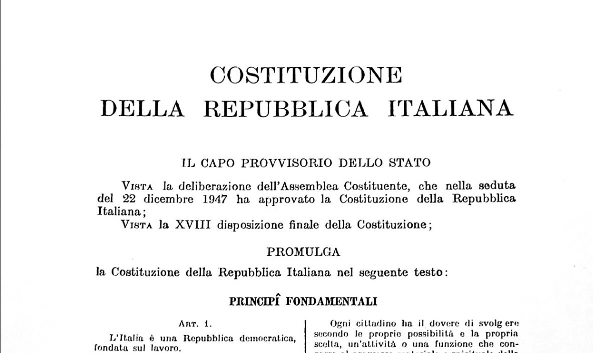 La Costituzione italiana del 1948: nata dalla Resistenza, ancora viva
