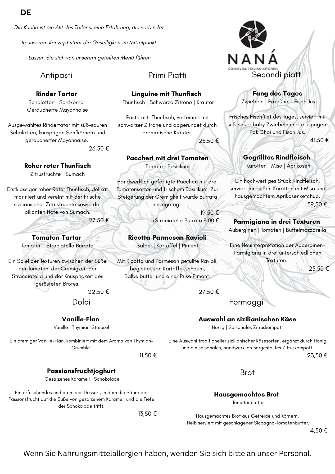 Menu alla Carta 2