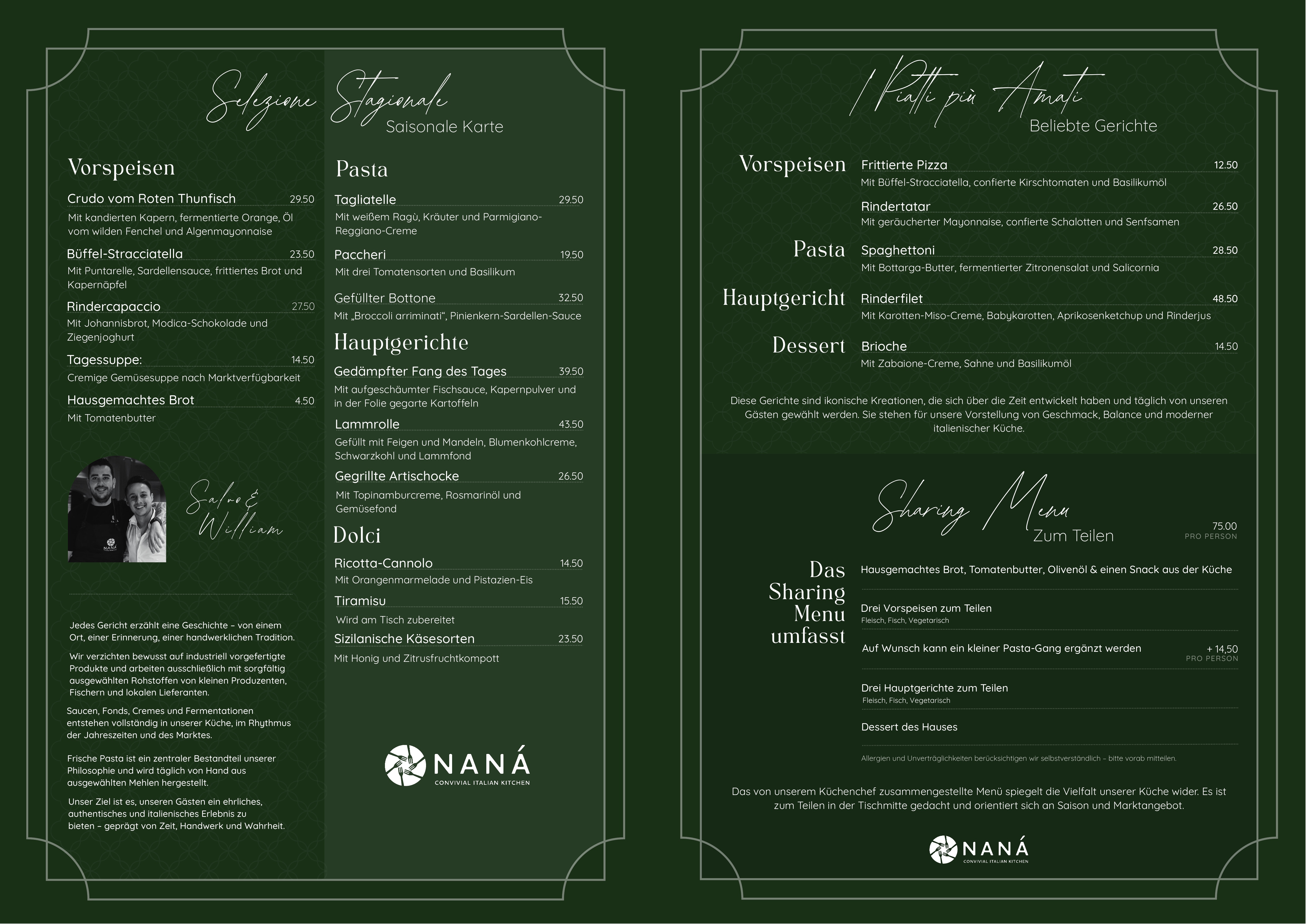 Menu alla Carta 1