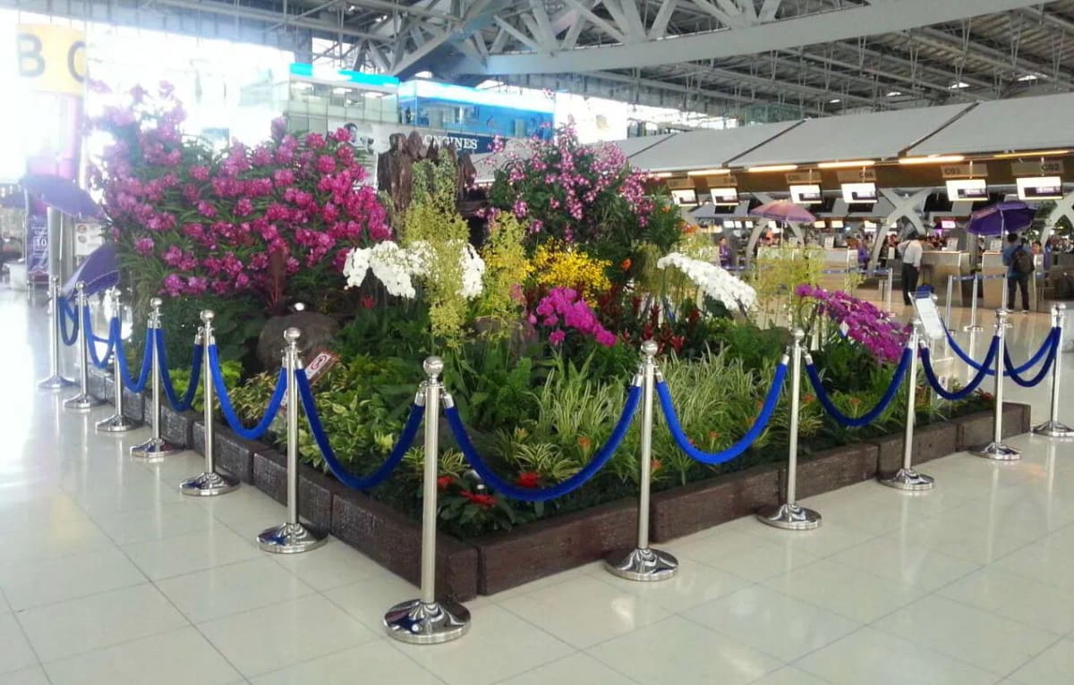 ผลงานติดตั้งเสากั้นคิวที่สนามบินสุวรรณภูมิ AOT Premier Worlds