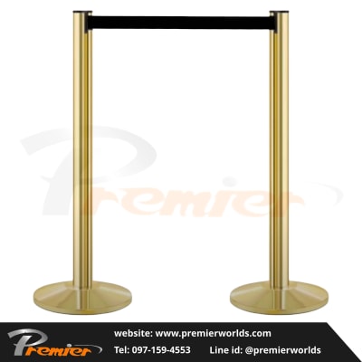 เสากั้นทางเดิน สายดึงกลับ สีทอง Titanium Gold Premier Worlds - มุมที่ 3