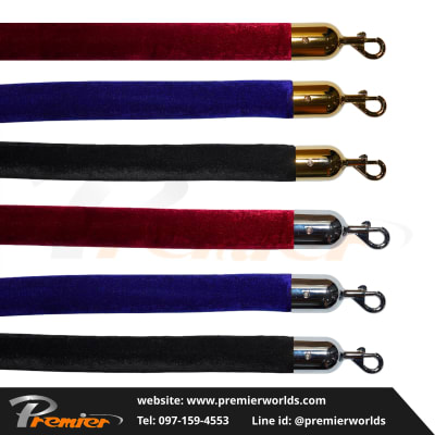 เสากั้นทางเดิน สายคล้อง หัวกลม สีทอง Titanium Gold Premier Worlds - มุมที่ 14