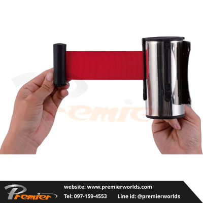 เสากั้นทางเดิน แบบสายดึงกลับ ติดผนัง Wall Mount Premier Worlds - มุมที่ 3