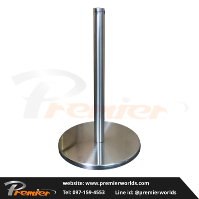 เสากั้นทางเดิน งานจัดแสดง สูง 51 ซม. สีเงิน Stainless Premier Worlds - มุมที่ 2