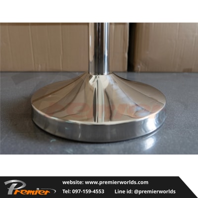 เสากั้นทางเดิน สายคล้อง หัวกลม สีเงิน Stainless Premier Worlds - มุมที่ 11