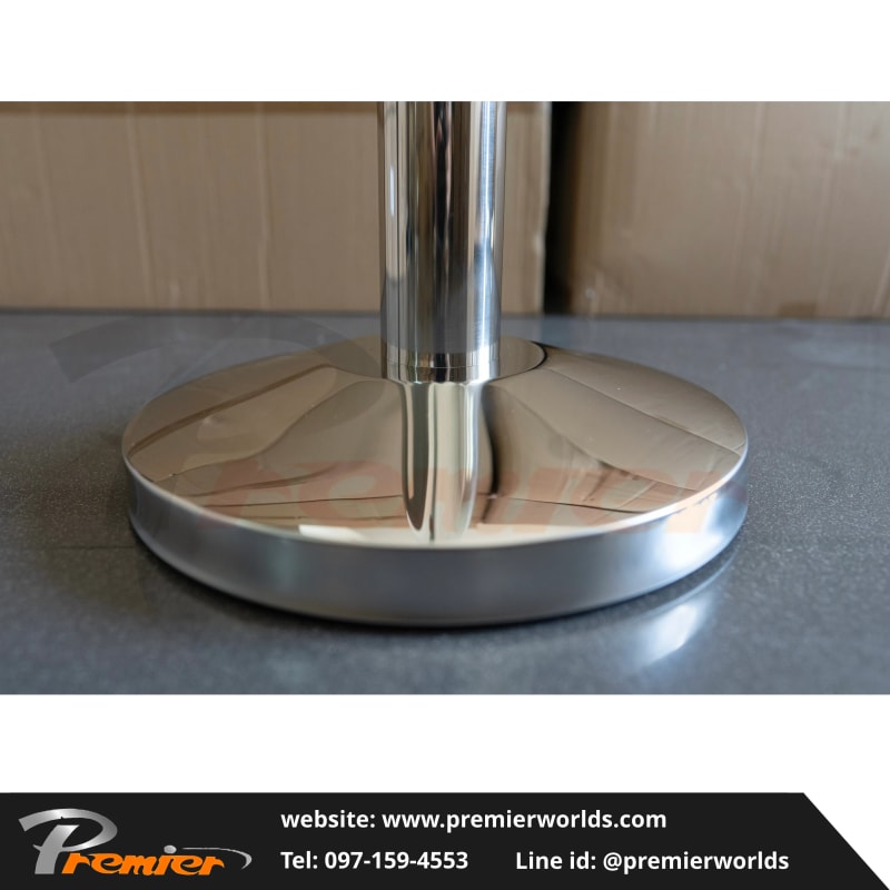 เสากั้นทางเดิน สายดึงกลับ สีเงิน Stainless Premier Worlds - มุมที่ 7