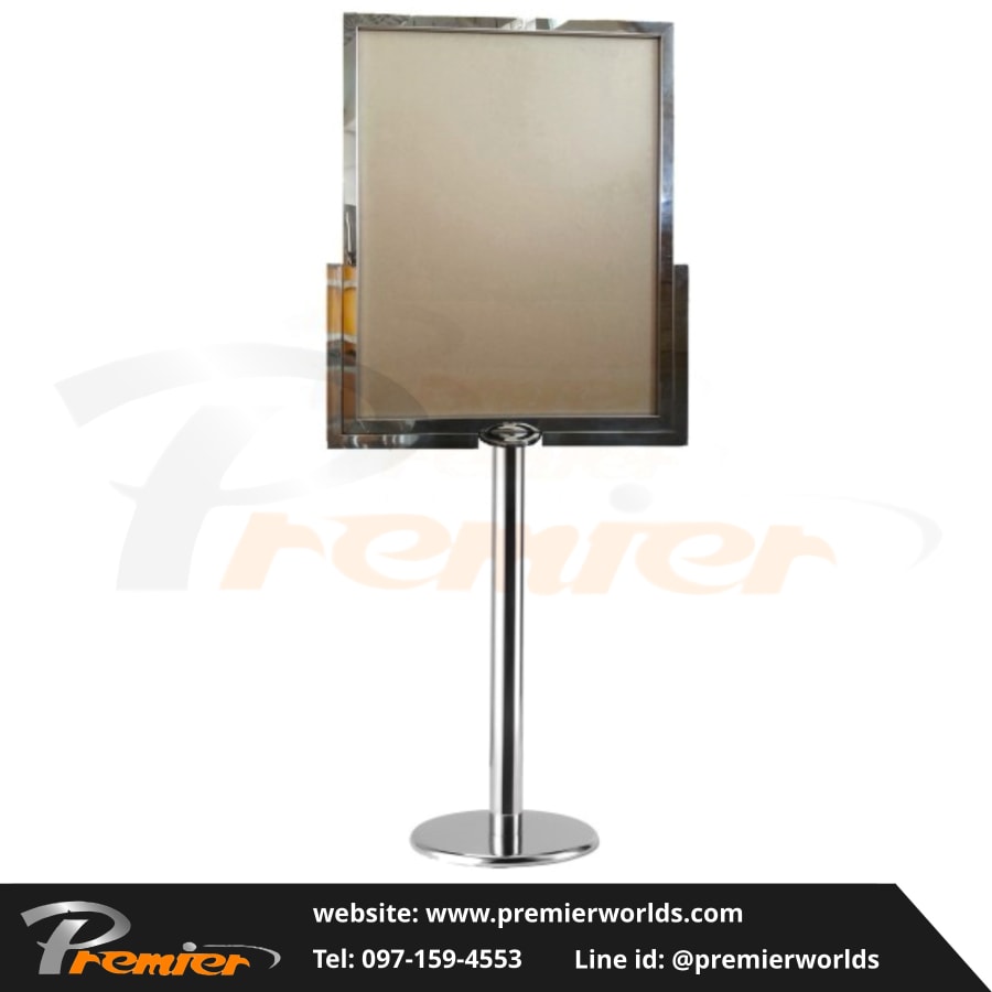 โปสเตอร์สแตนด์ สีเงิน Stainless Steel ขาตั้งโปสเตอร์ Premier Worlds
