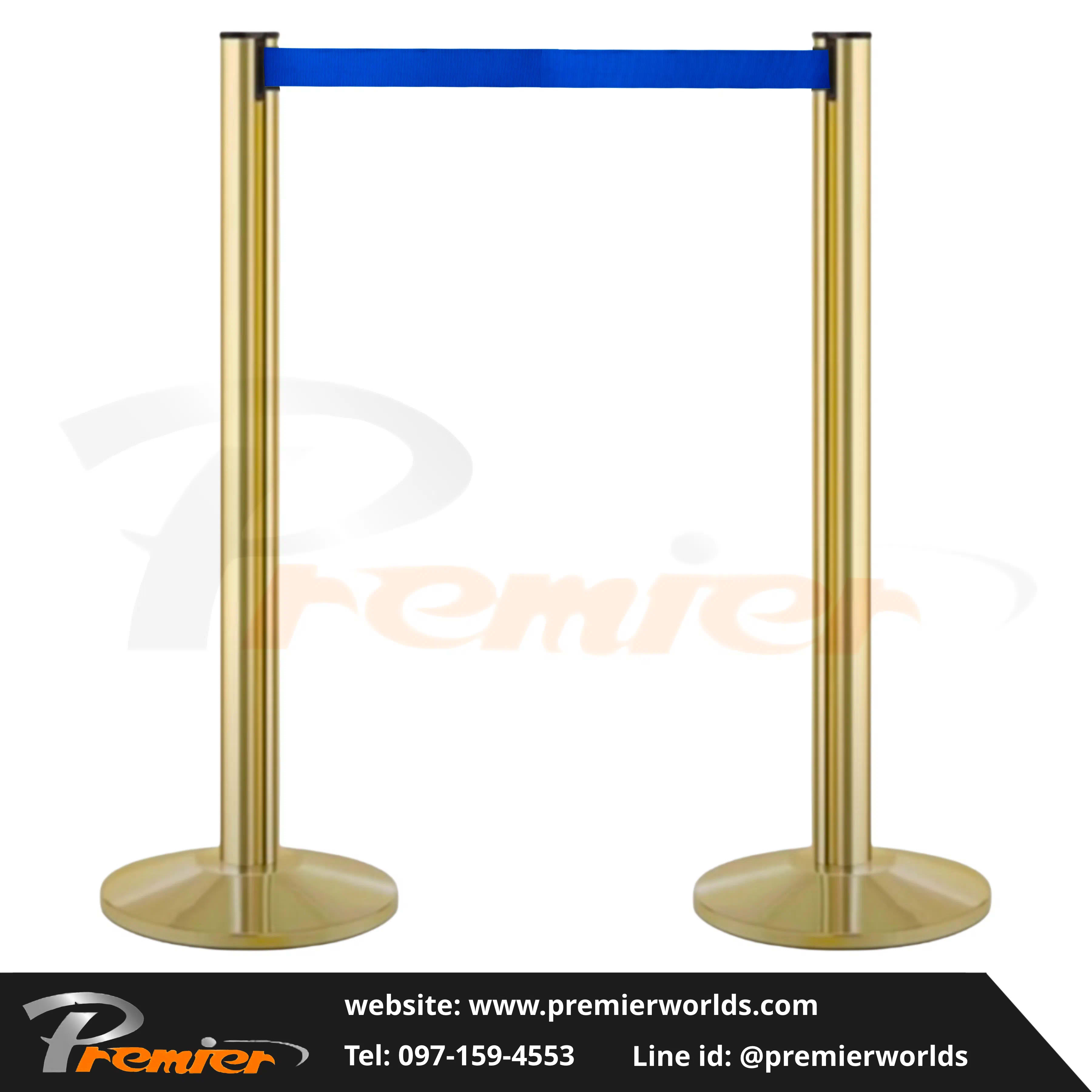 เสากั้นทางเดิน สายดึงกลับ สีทอง Titanium Gold Premier Worlds - มุมที่ 2