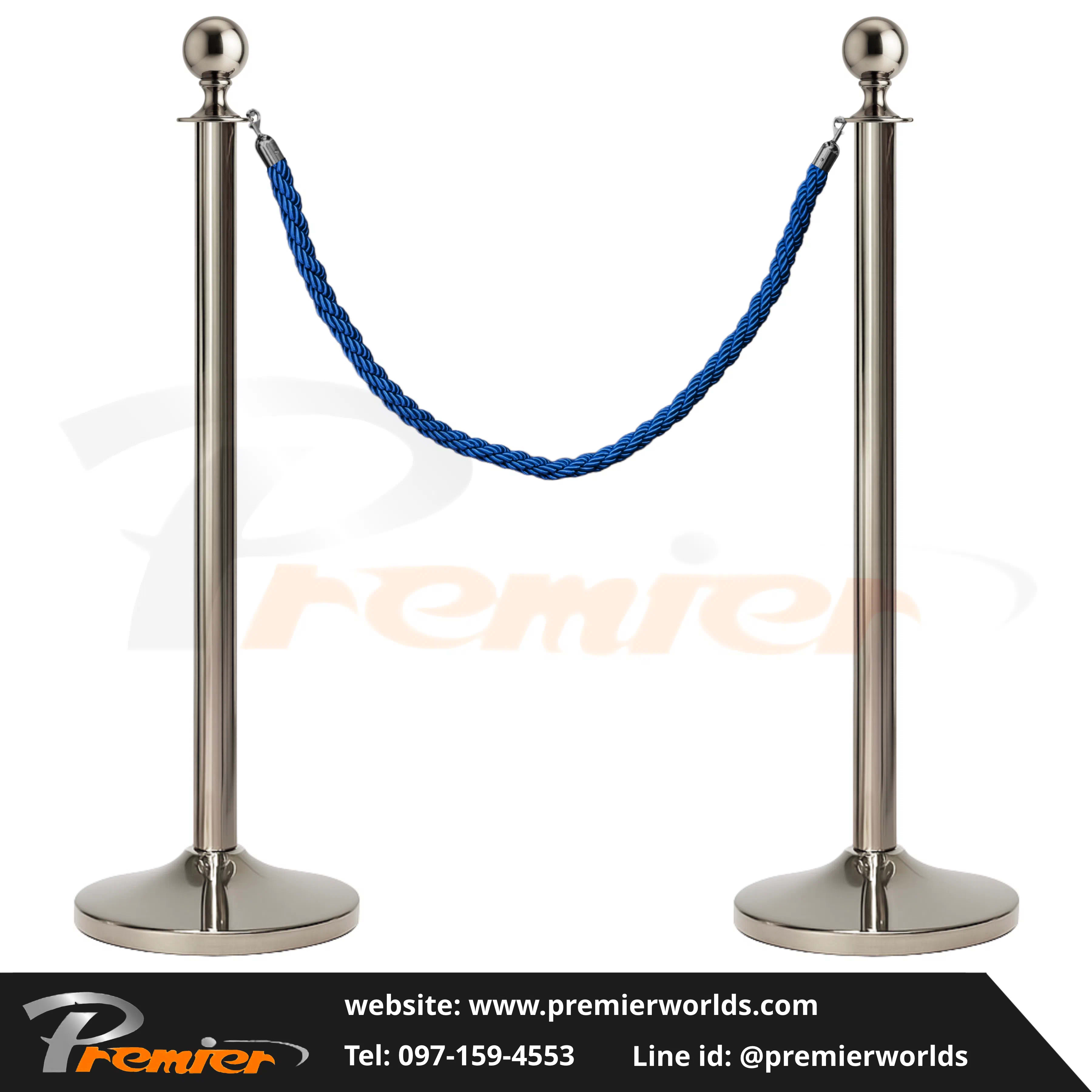 เชือกถัก Braided Rope สำหรับเสากั้นทางเดินสายคล้อง Premier Worlds - มุมที่ 6