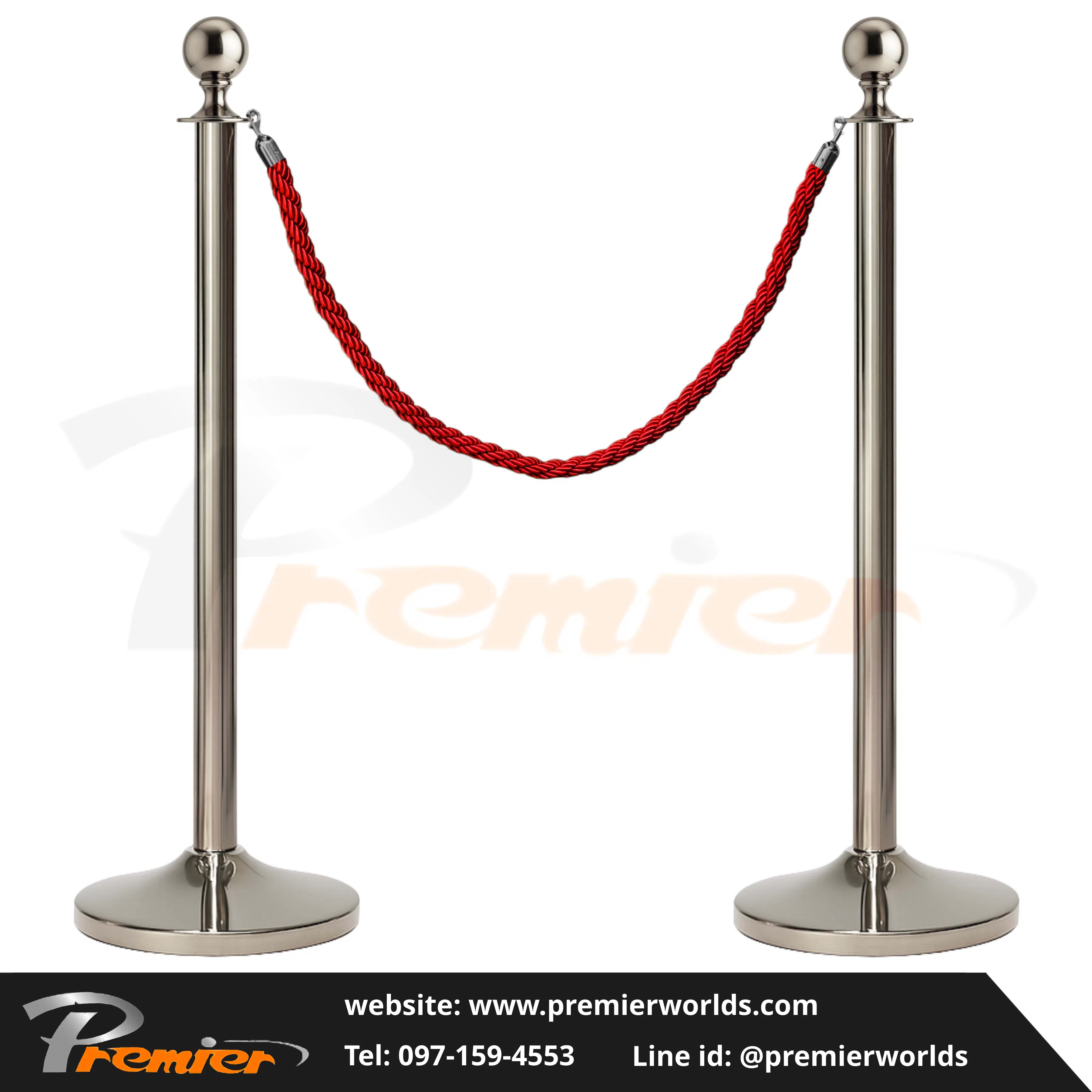 เชือกถัก Braided Rope สำหรับเสากั้นทางเดินสายคล้อง Premier Worlds - มุมที่ 5