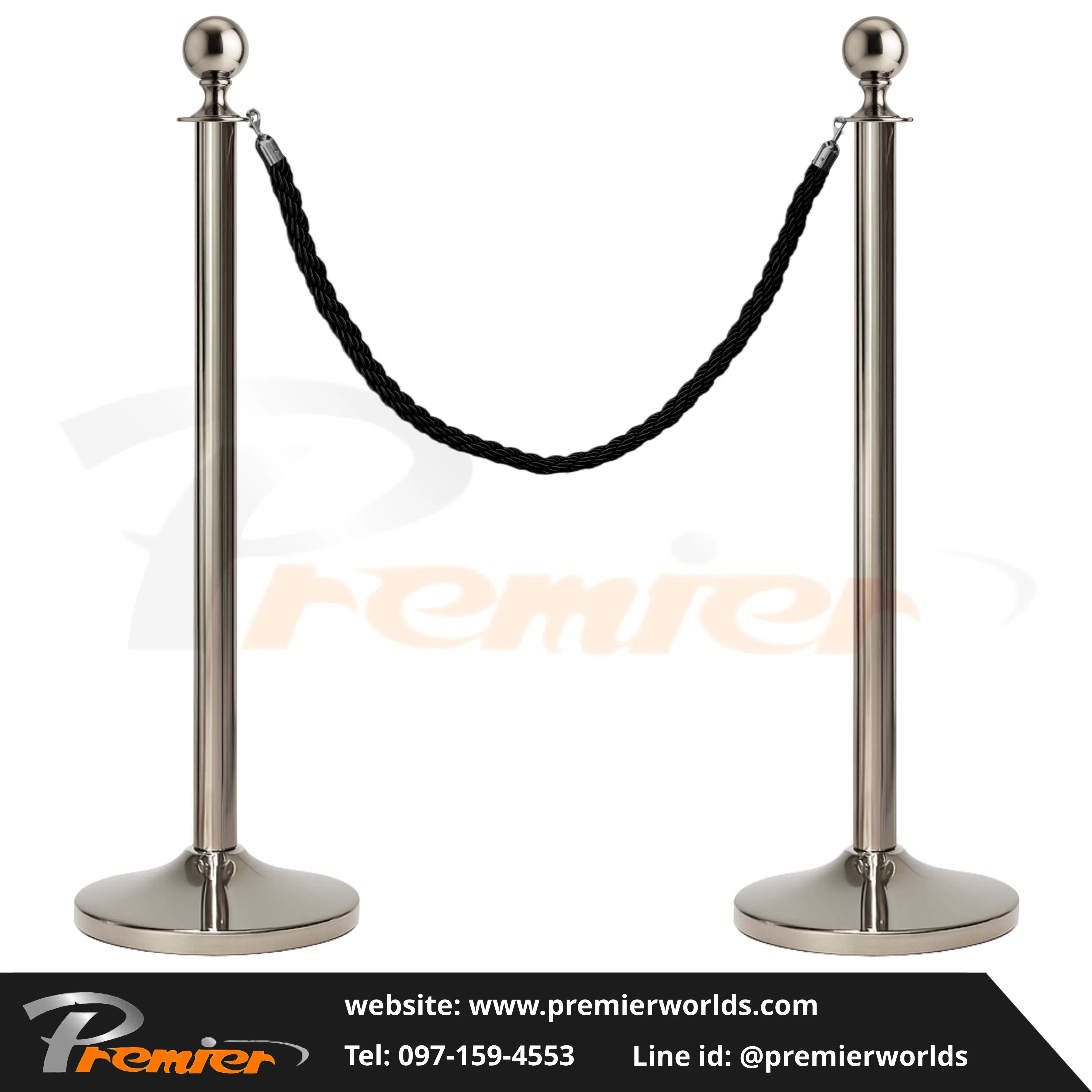 เชือกถัก Braided Rope สำหรับเสากั้นทางเดินสายคล้อง Premier Worlds - มุมที่ 7